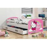 Posteľ Luki jednolôžková 160 x 80cm + zásuvka biela Hello Kids
